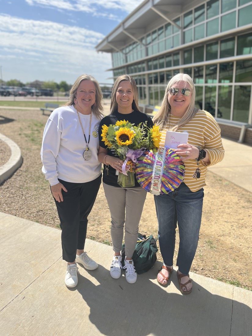  Picture of Mrs. Farmer with Ms. Allen and Dr. Channon.